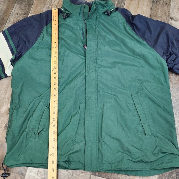 Vintage Chaps Ralph Lauren size L Large Green Nylon Jacket w Packable Hood - Picture 5 of 9